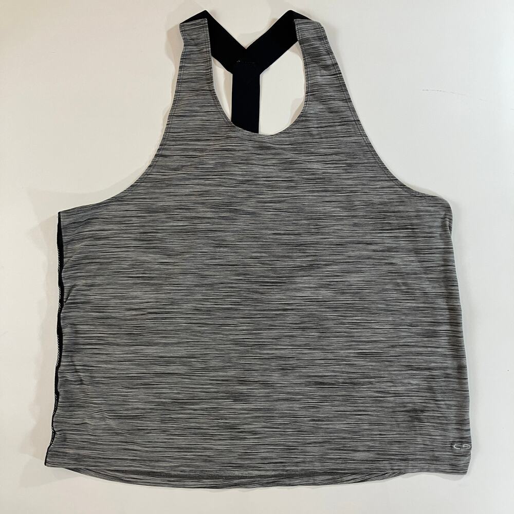 Champion Women's XXL Gray Space Dye Racerback Athletic Tank Top Mesh Trim